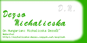 dezso michalicska business card